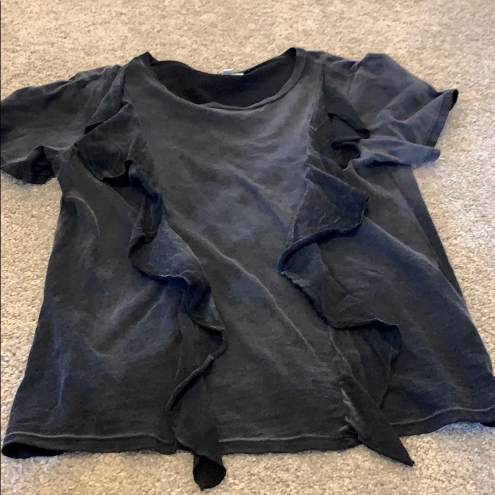 LNA short sleeve ruffle tee